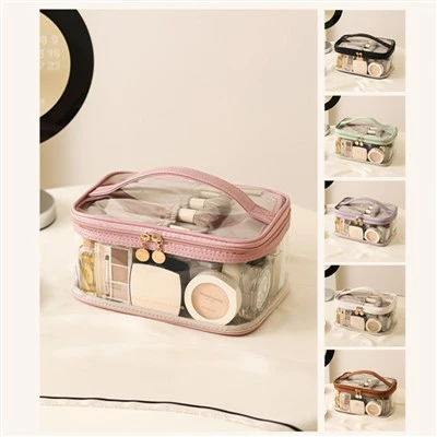 Clear Makeup Bag With Brush Organizer