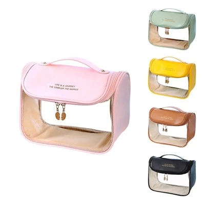 Clear Makeup Bag Pink Travel Cosmetic and Toiletry Bag