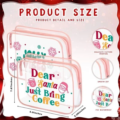 Clear Toiletry Christmas Makeup Bag