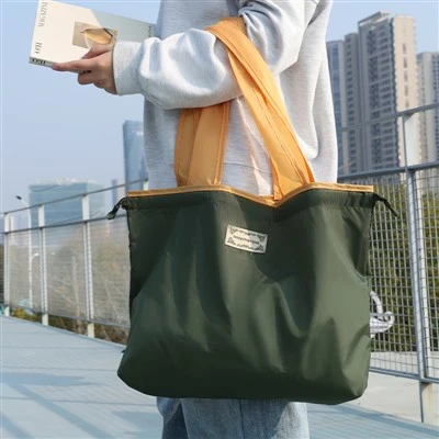 Contrast Color Waterproof Shopping Bag