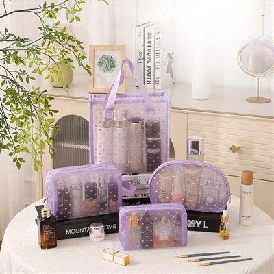 Fashionable Mesh Multi-size Cosmetic Bag