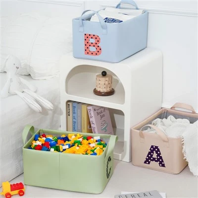 Square Fabric Closet Storage Basket With Handle