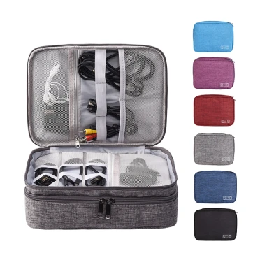Double-Layer Travel Cable Organizer Bag