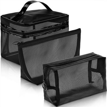 Black Zipper Travel Cosmetic Set