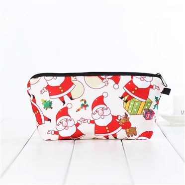 Santa Printed Cosmetic Pouch Christmas