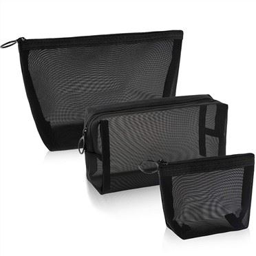 Black Mesh Travel Cosmetic Set
