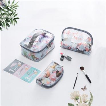 Clear Flamingo Paint Cosmetic Bags