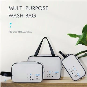 Clear Travel Cosmetic Bag Set