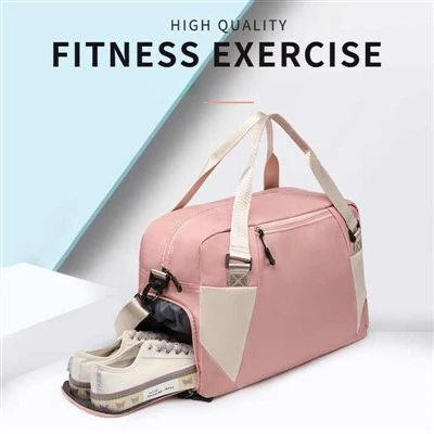 Pink Carry On Luggage Bag With Shoes Compartment