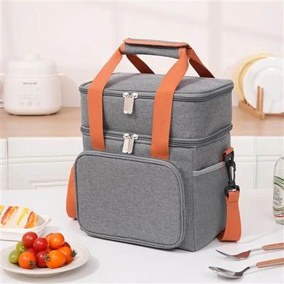 Large Capacity Double Layer Outdoor Lunch Bag